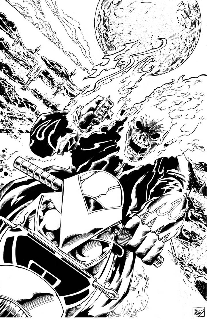 Ghost Rider cover inks by madman1 on DeviantArt