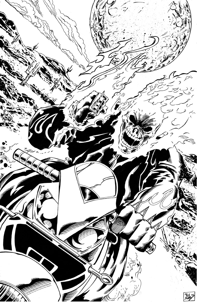 Ghost Rider cover inks