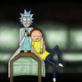 Rick and Morty - sleepy in front of the tv