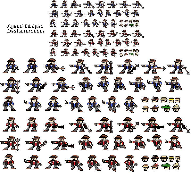 Sniper Man Sprites and Hats