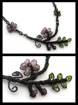black flower necklace