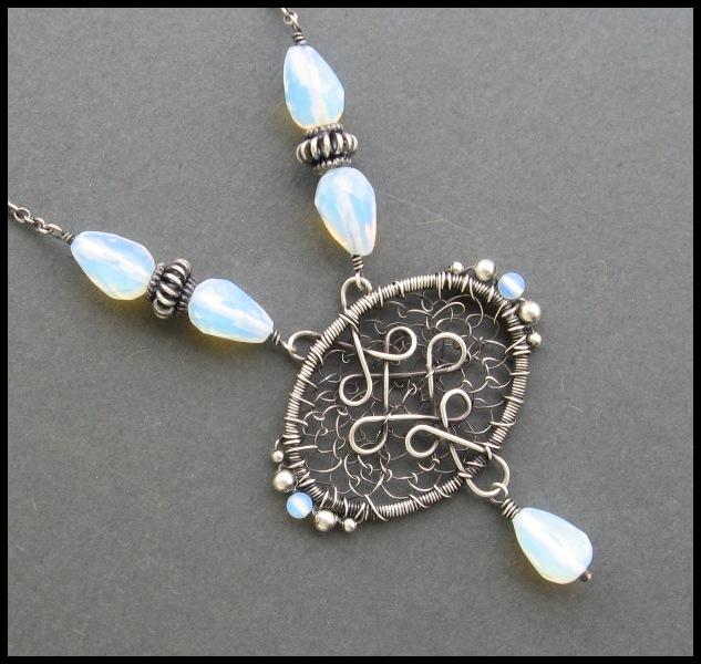 silver and opalite necklace 2