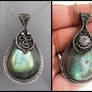 labradorite big drop necklace