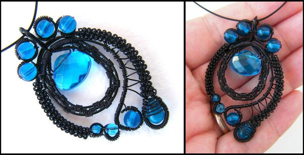 black and blue pendant