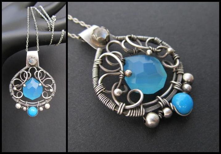 blue stones necklace