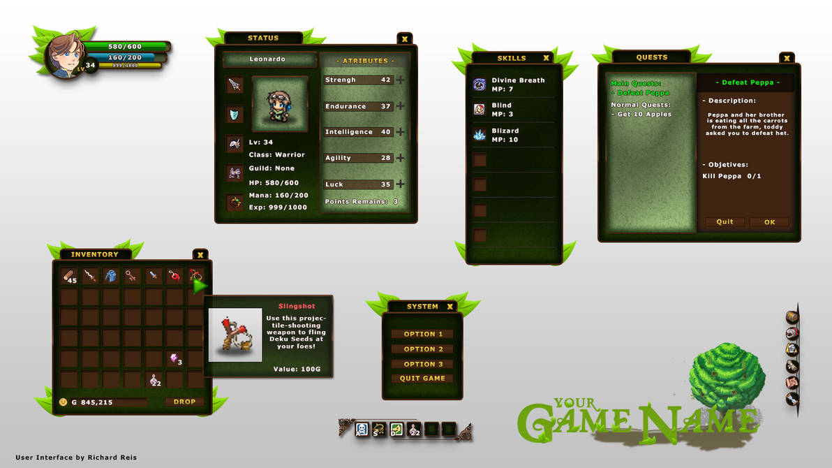 RPG MAKER User Interface Design by Richard by RichardReis on DeviantArt
