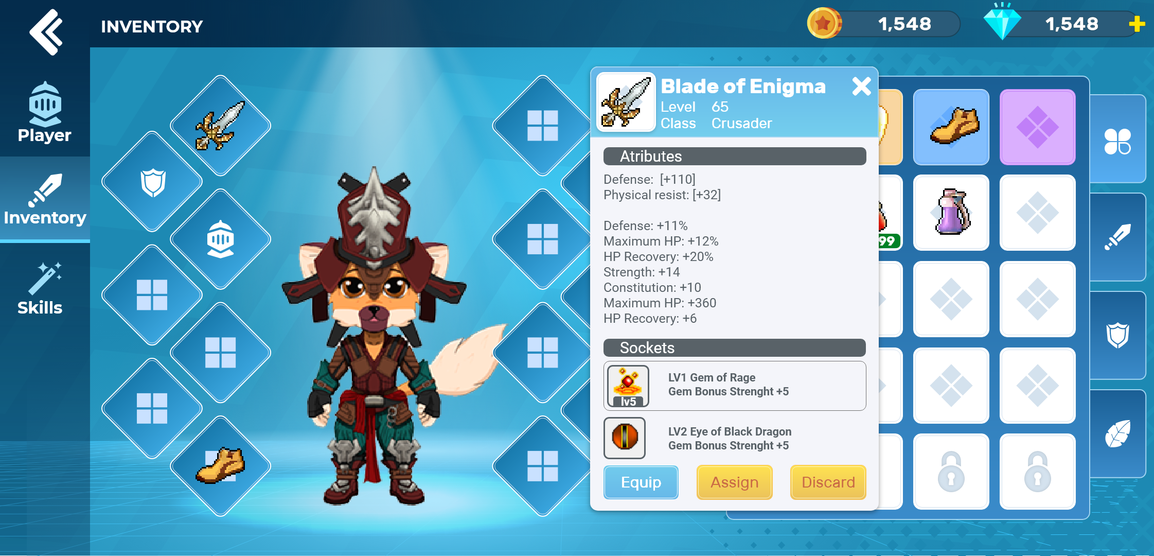 Inventory UI of our current mmo game by RichardReis on DeviantArt