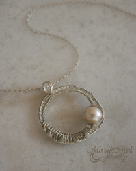 Pearl and Diamonds in Silver