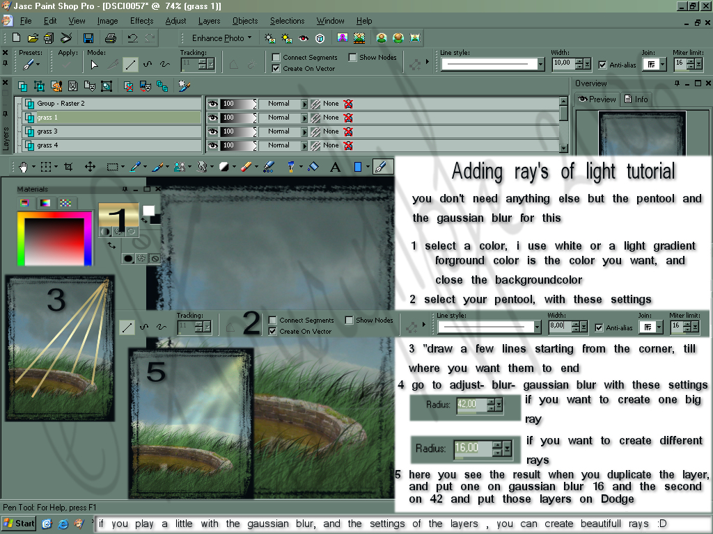 how create a light ray-beam