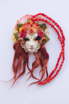 Custom Art Doll Autumn  Face Necklace