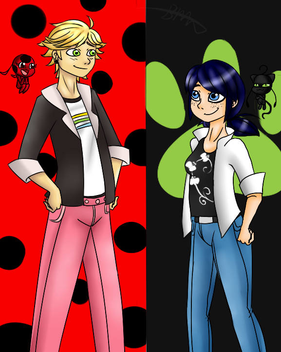 Miraculous Ladybug: Marinette and Chat Noir by batensan on DeviantArt