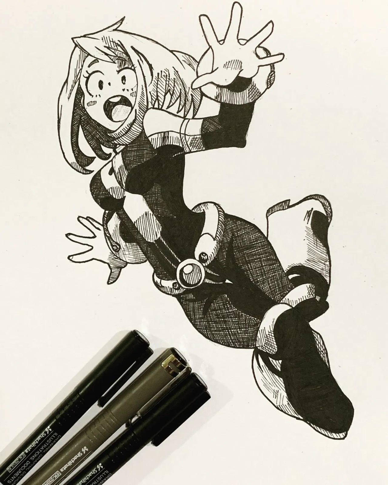 Uraraka Ochaco - Anime drawing - Ink by rami-blog on DeviantArt Uraraka Ochaco - Anime drawing - Ink by rami-blog on DeviantArt