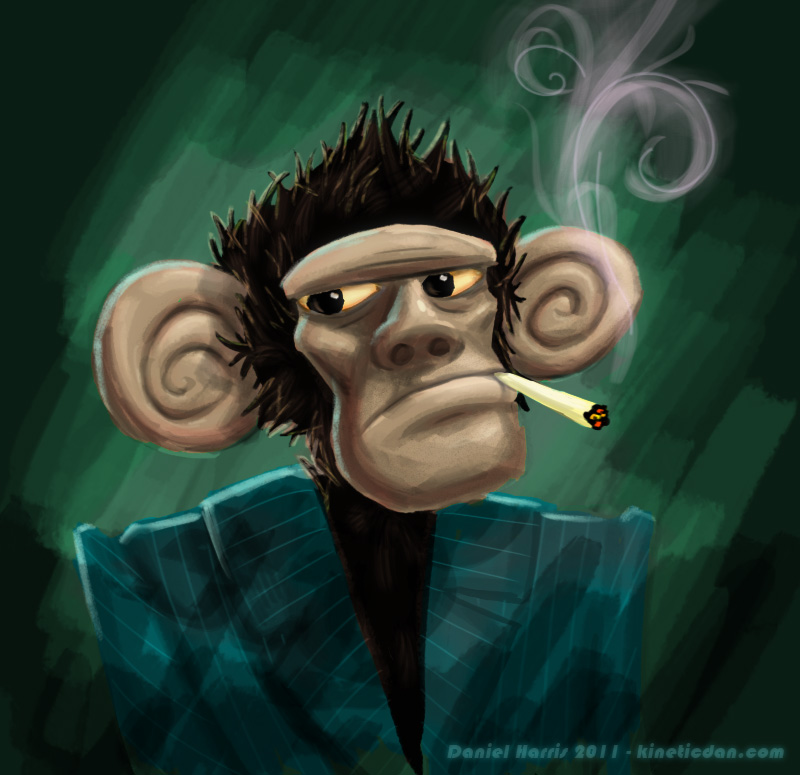 monkeys smoking weed