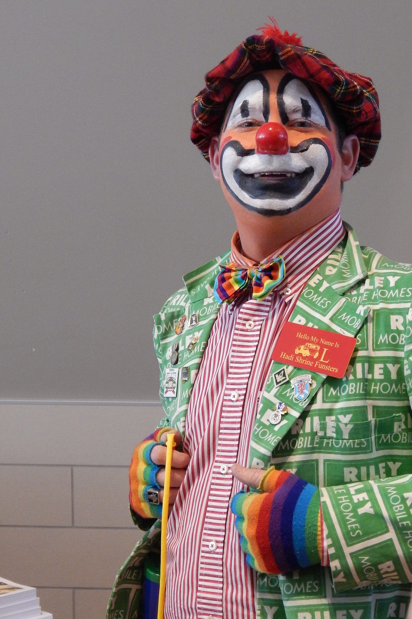 Clown Dressed in Clashing Colors