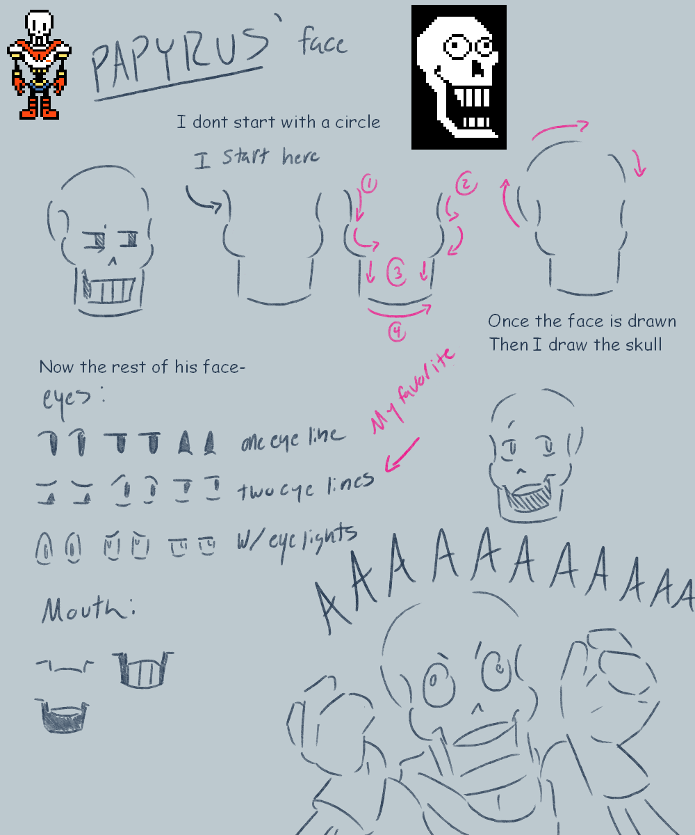 Pappyrus Drawing How I Draw Papyrus' Face/Head by Grave-of-Roseus on DeviantArt