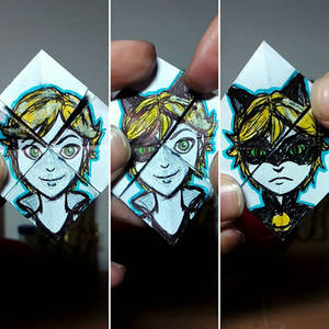 Face-changer origami Chat Noir