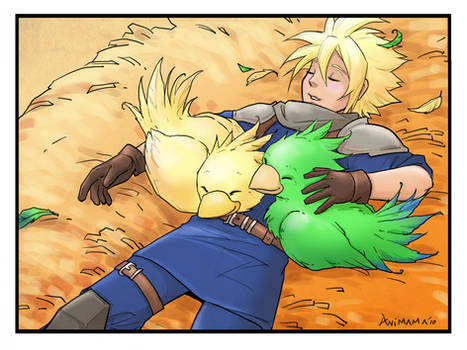 Cloud and chocobos