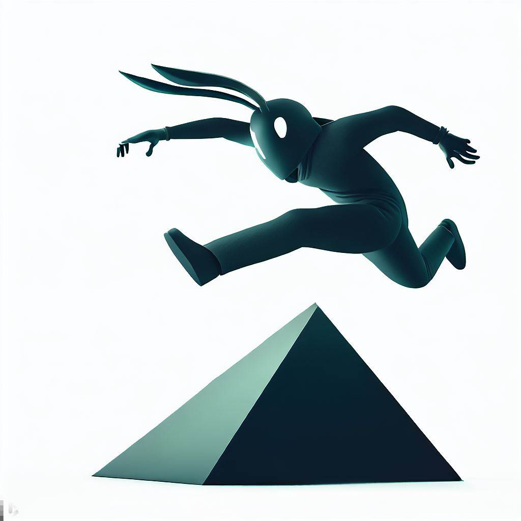 Ninja rabbit jumping over pyramid triangel by ld345 on DeviantArt