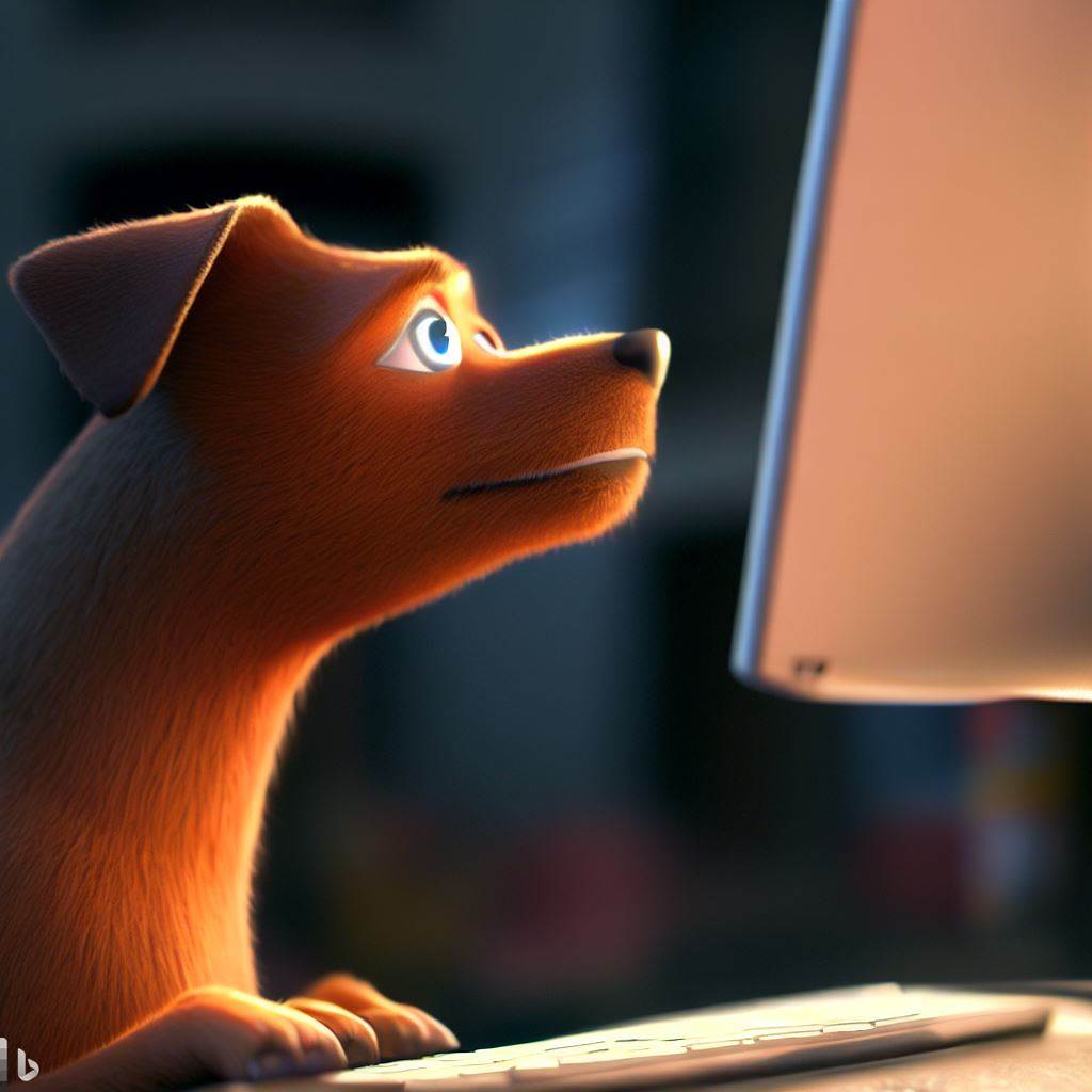 Dog Computer Animation Dogs Playing Computer Cartoons