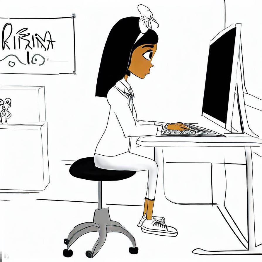Girl using computer pixar by ld345 on DeviantArt