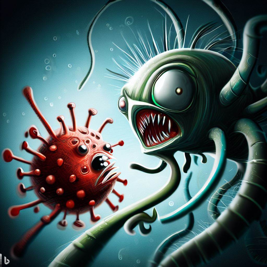 Virus vs bacteria by ld345 on DeviantArt