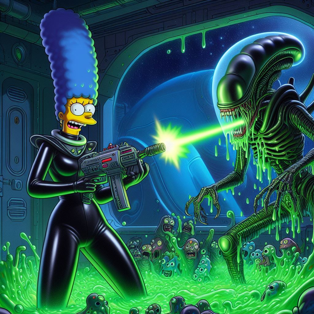 Simpson Alien Earth Oig3 (35) (Marge Simpson vs Alien) by ld345 on DeviantArt