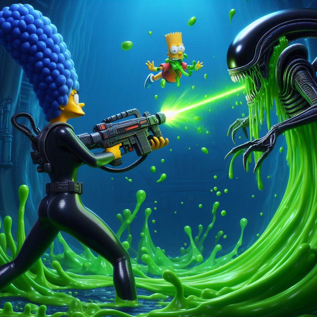 Simpson Alien Earth Oig3 (39) (Marge Simpson vs Alien) by ld345 on DeviantArt