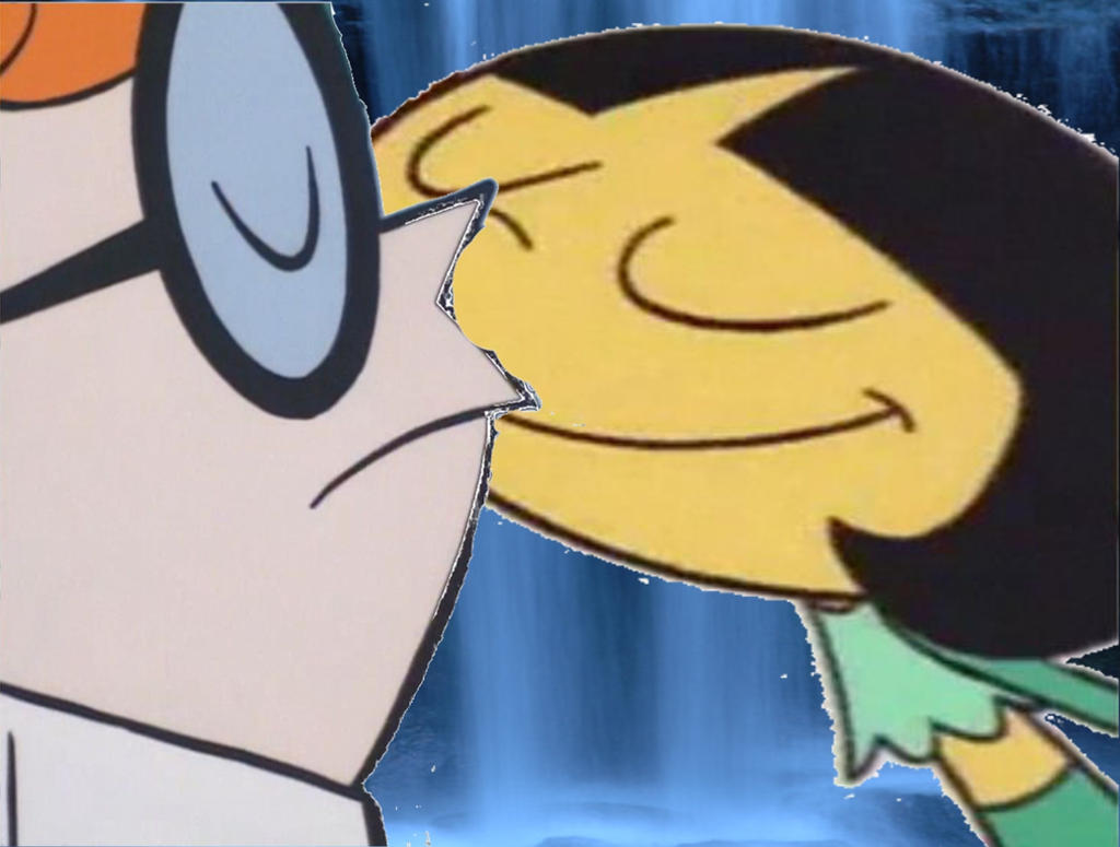 Lee Lee and Dexter kiss under the waterfall