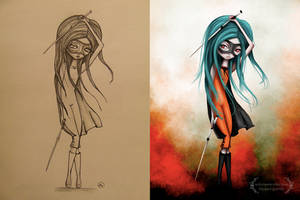 A Hard Day's Night Sketch vs. Final
