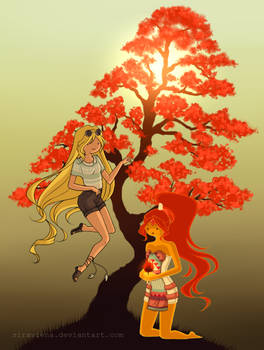 Fionna and Flame Princess Hippie Style