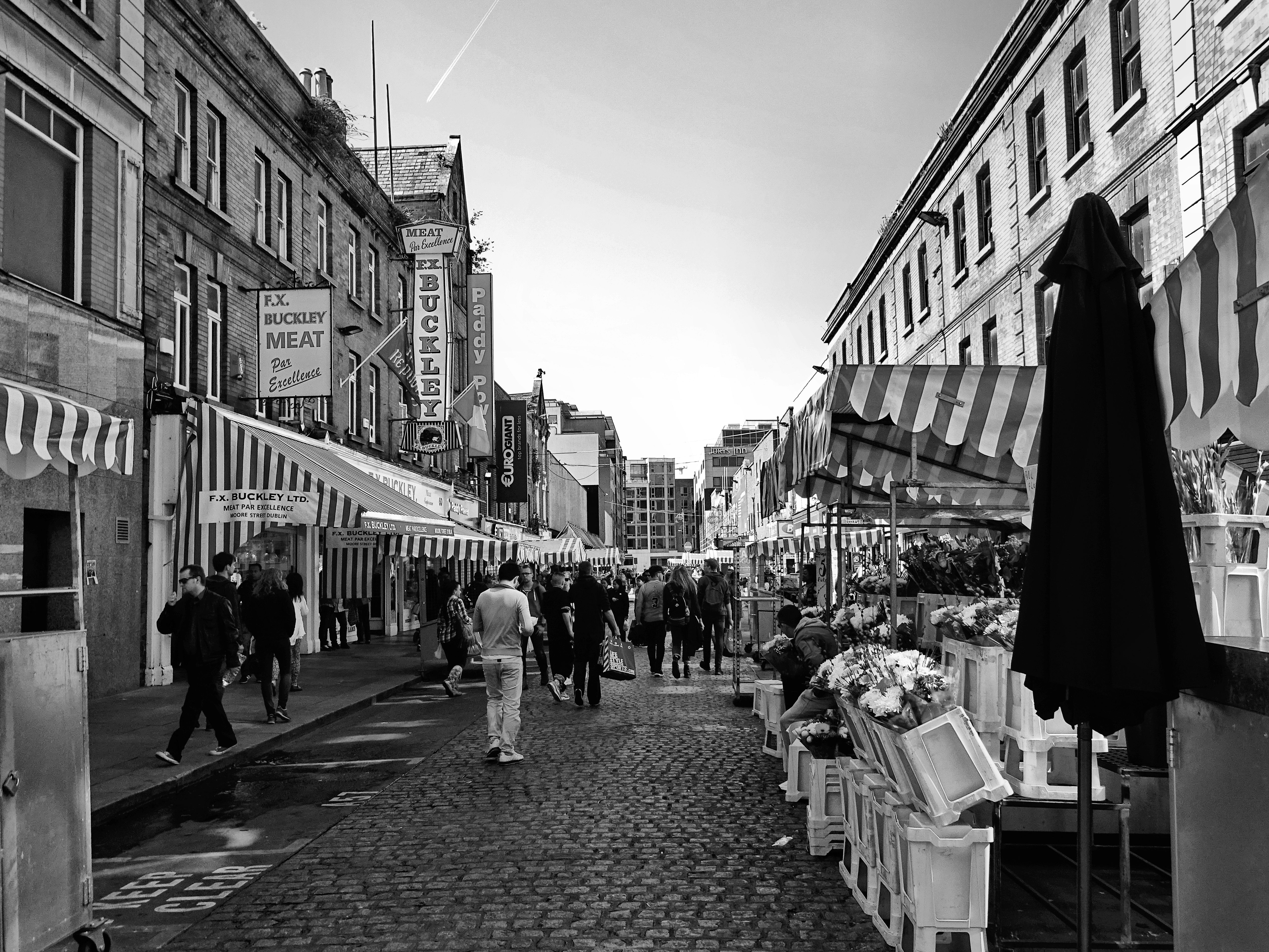 Small market street in Dublin