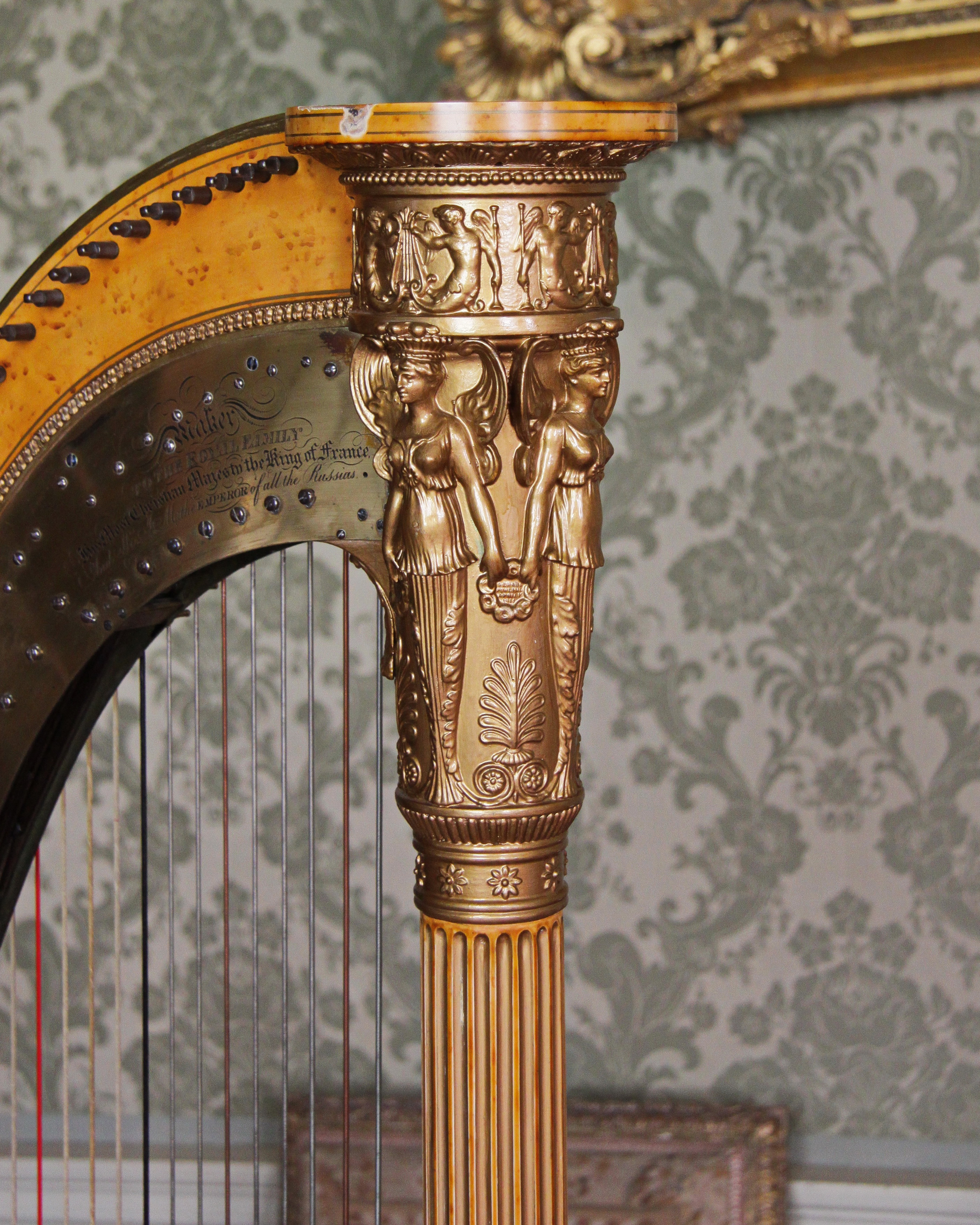 Relief on a harp