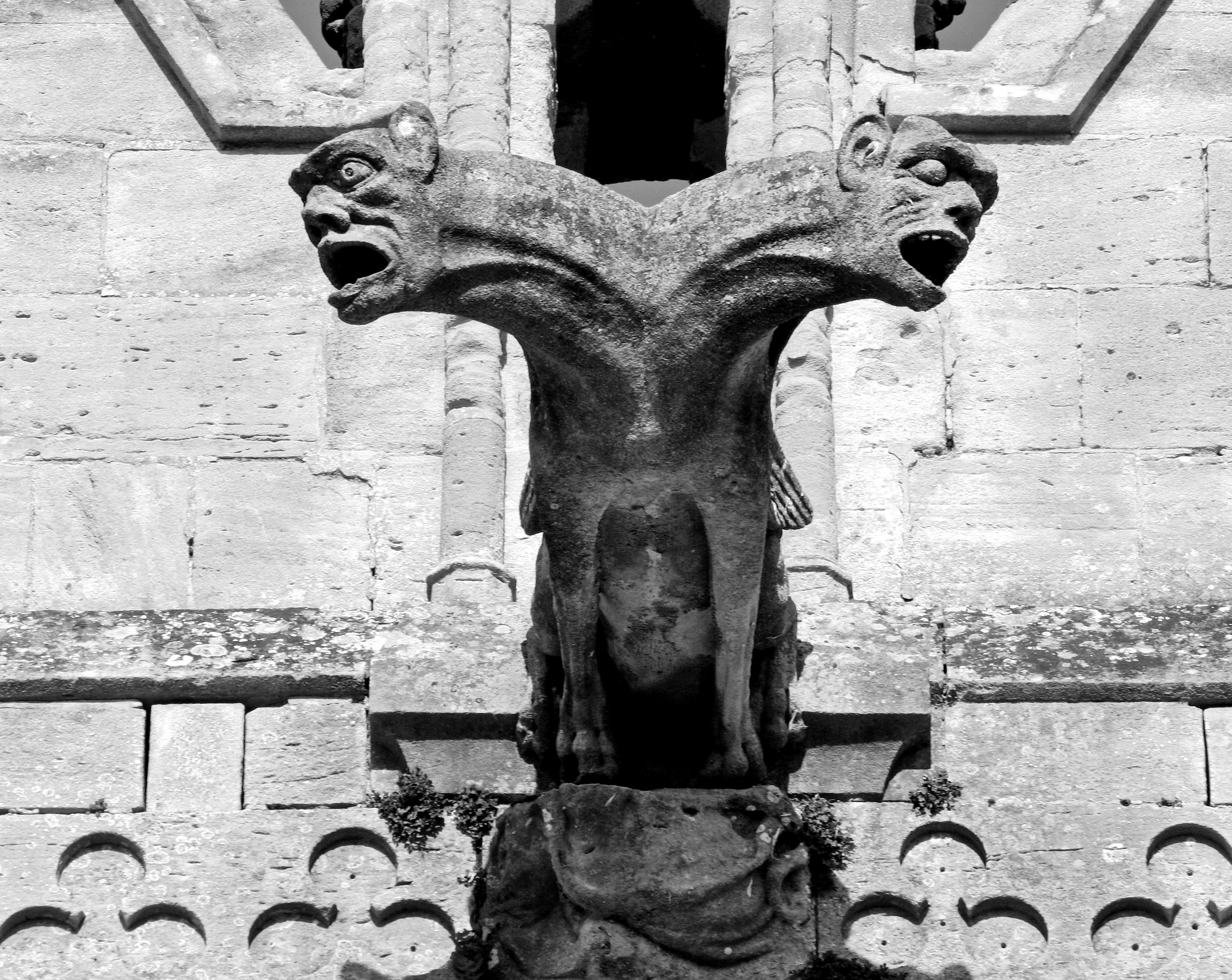 Two headed gargoyle - a front view