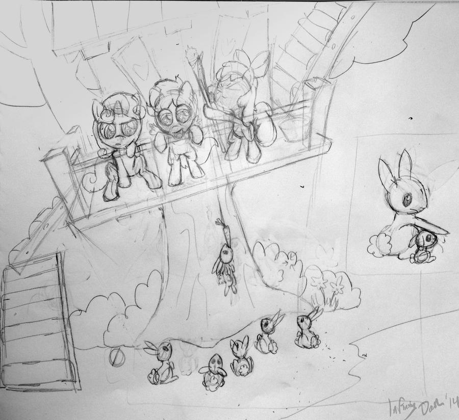 Bunny Fishing WIP Sketch