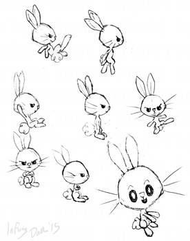 More Angel Bunny Poses (Sketch/Concept Art)