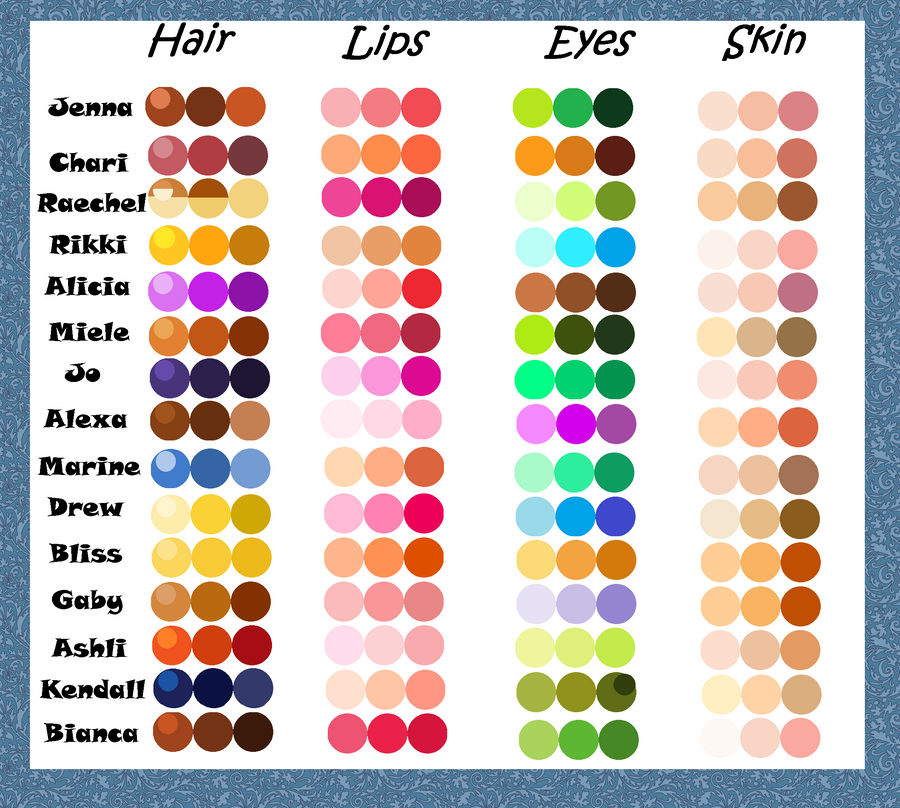 entire group colour code(EDITED) by friendlygirl101 on DeviantArt entire group colour code(EDITED) by friendlygirl101 on DeviantArt