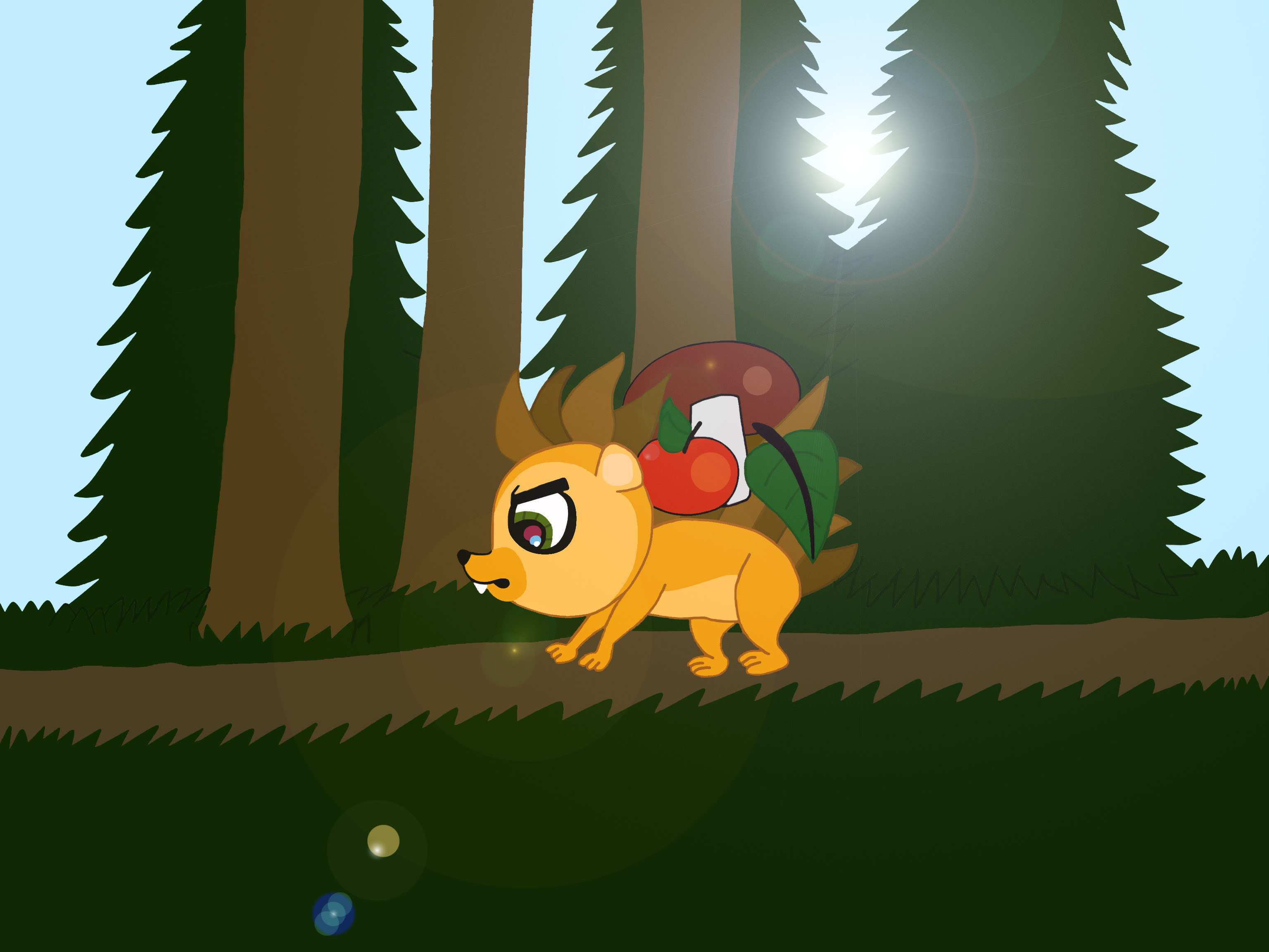 Hedgehog Russell in the forest