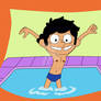 Victor in the pool