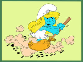 Smurfette sweeping