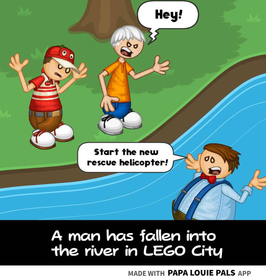 A Man Has Fallen Into River In LEGO City by PrinceDarwin on