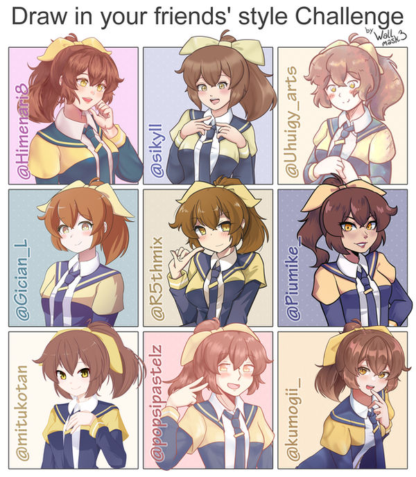Draw in your friends' style Challenge 2 by wallmask3 on DeviantArt