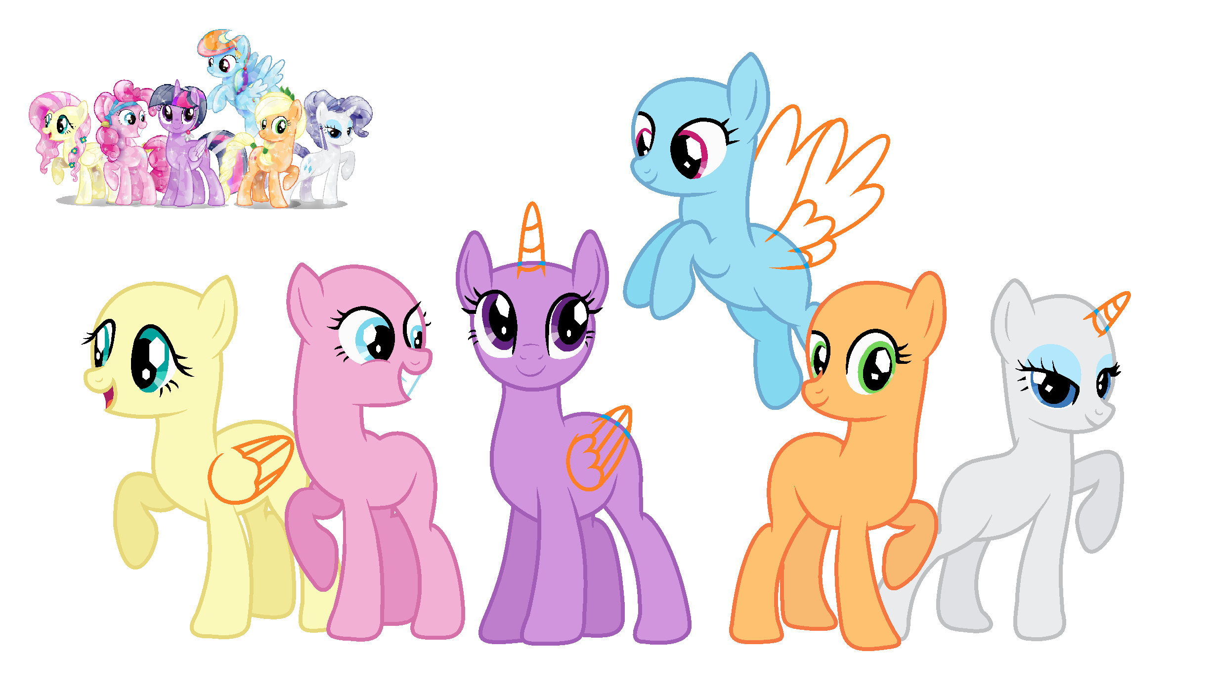 MLP Mane 6 Base. Базы пони 6 пони. МЛП база 6 пони. МЛП манекены 6. Pony models