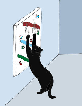 Arty Cat, digitally colored