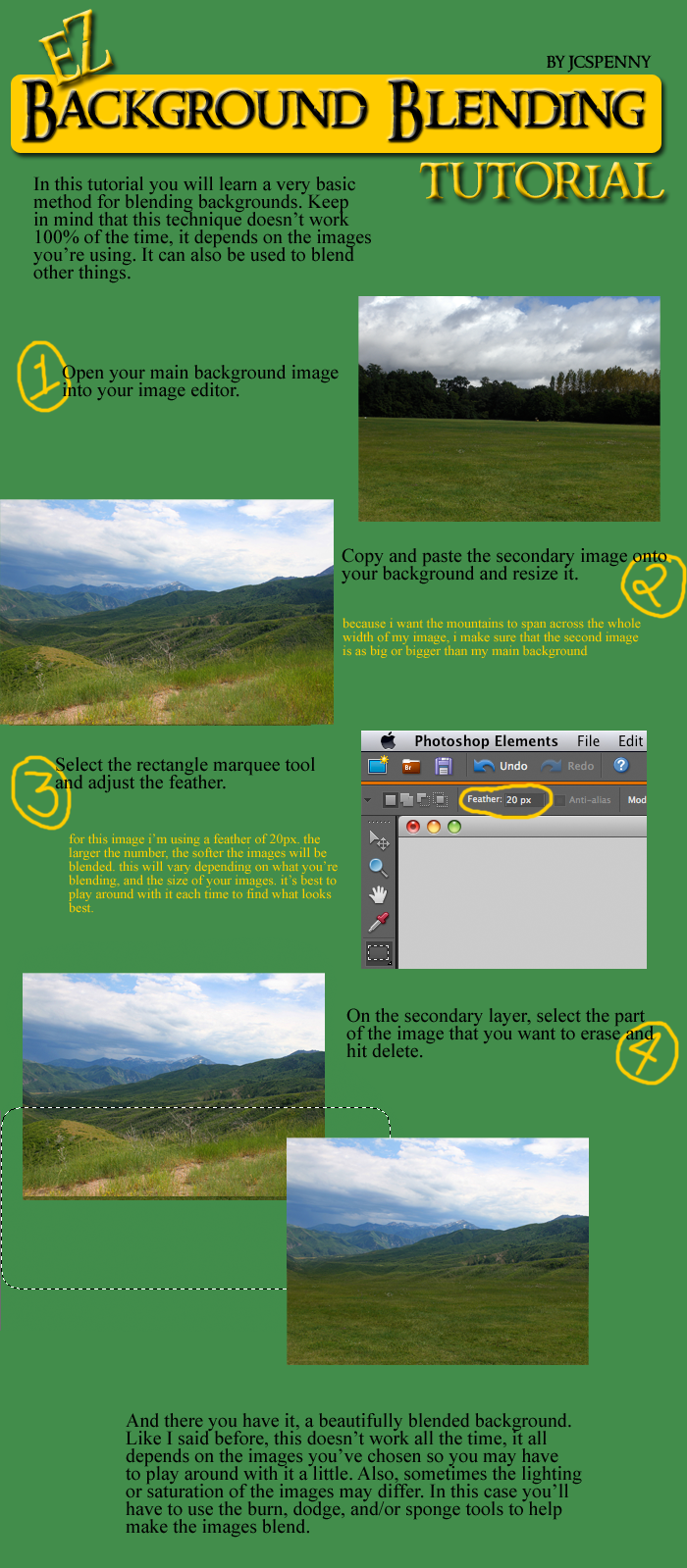 Background Tutorial Steps Background Blending Tutorial by jcspenny on DeviantArt