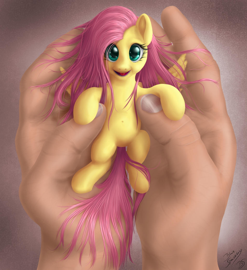 holding my tiny Fluttershy