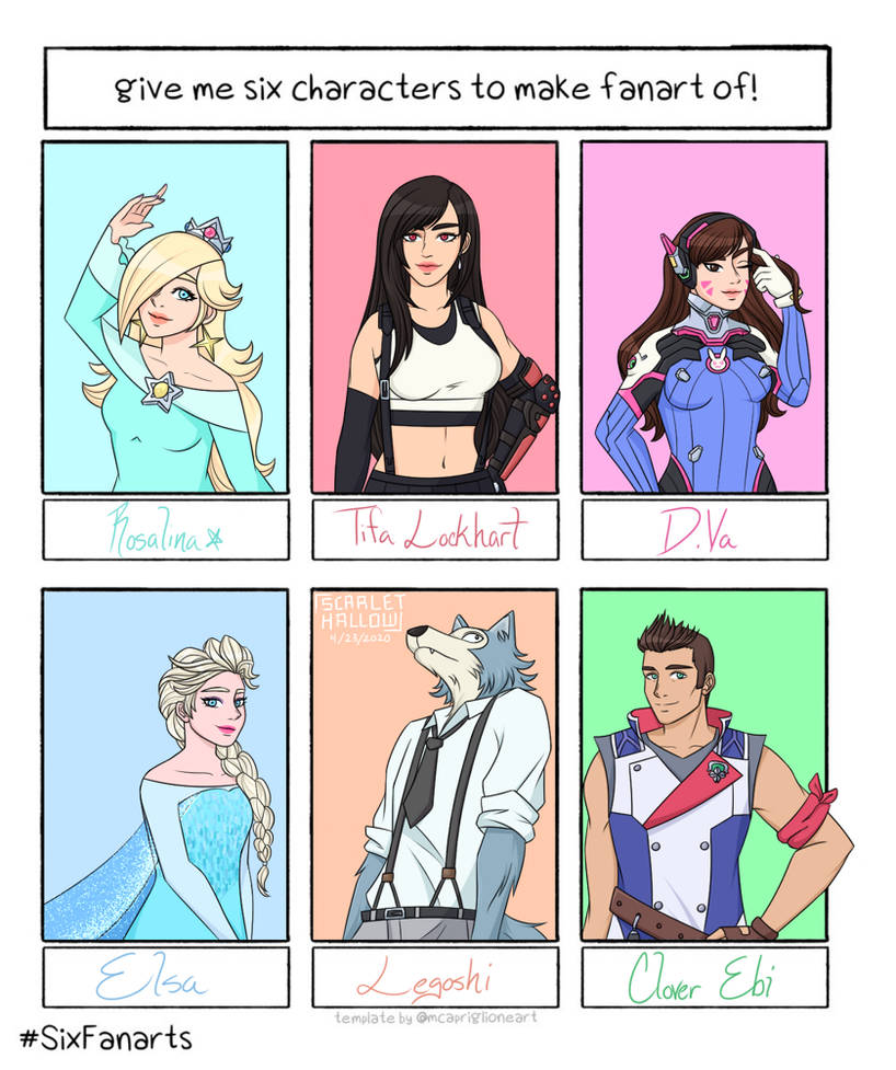 Draw Six Characters by ScarletHallow on DeviantArt