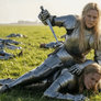 Lady Sandra finishes her adversary.