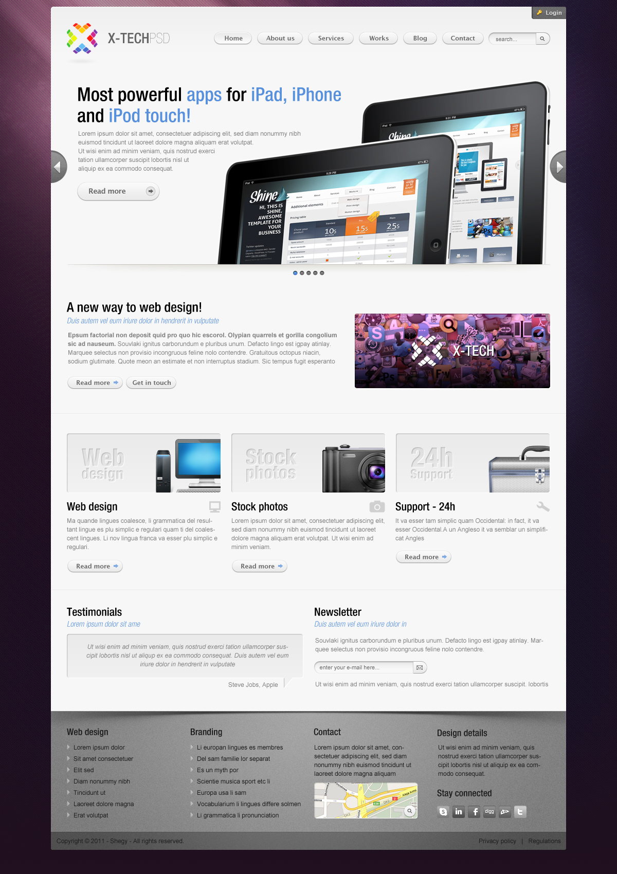 X-Tech Premium Psd template by Shegystudio