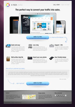 xtech landing page free psd