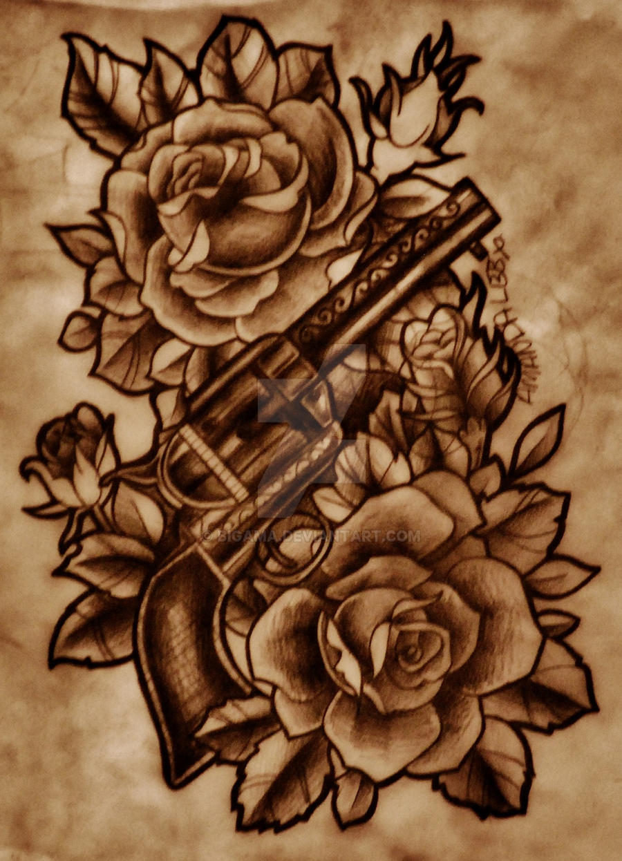 Gun Engravings Roses Gun With Roses by BigAma on DeviantArt